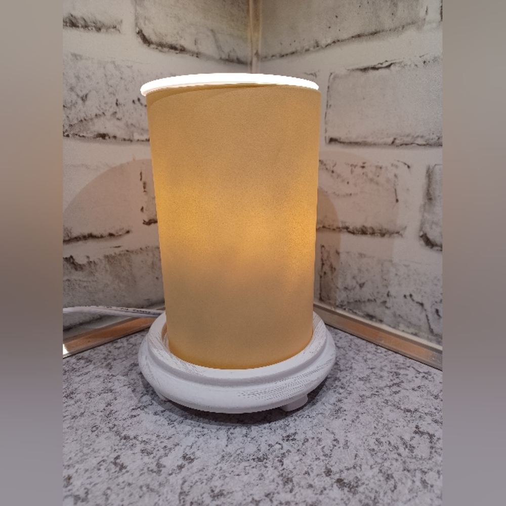 Pink Zebra Simmer Pot White Base Gold Candleglow Shade Wax Warmer
